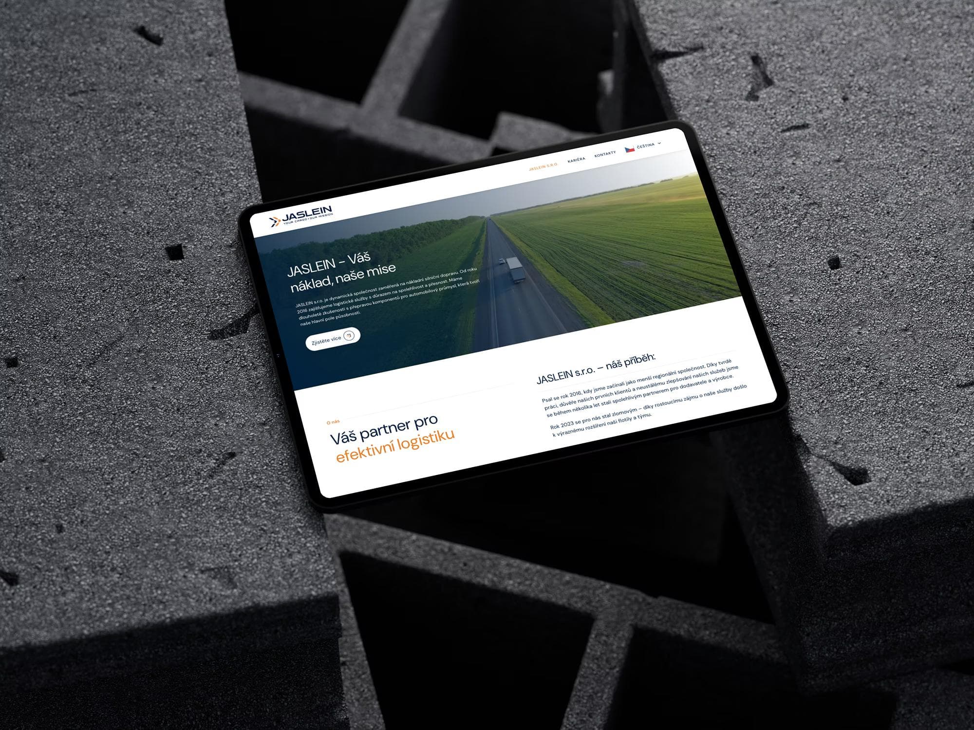 JASLEIN s.r.o. – Kompletní vizuální identita a prezentační web pro dopravní společnost